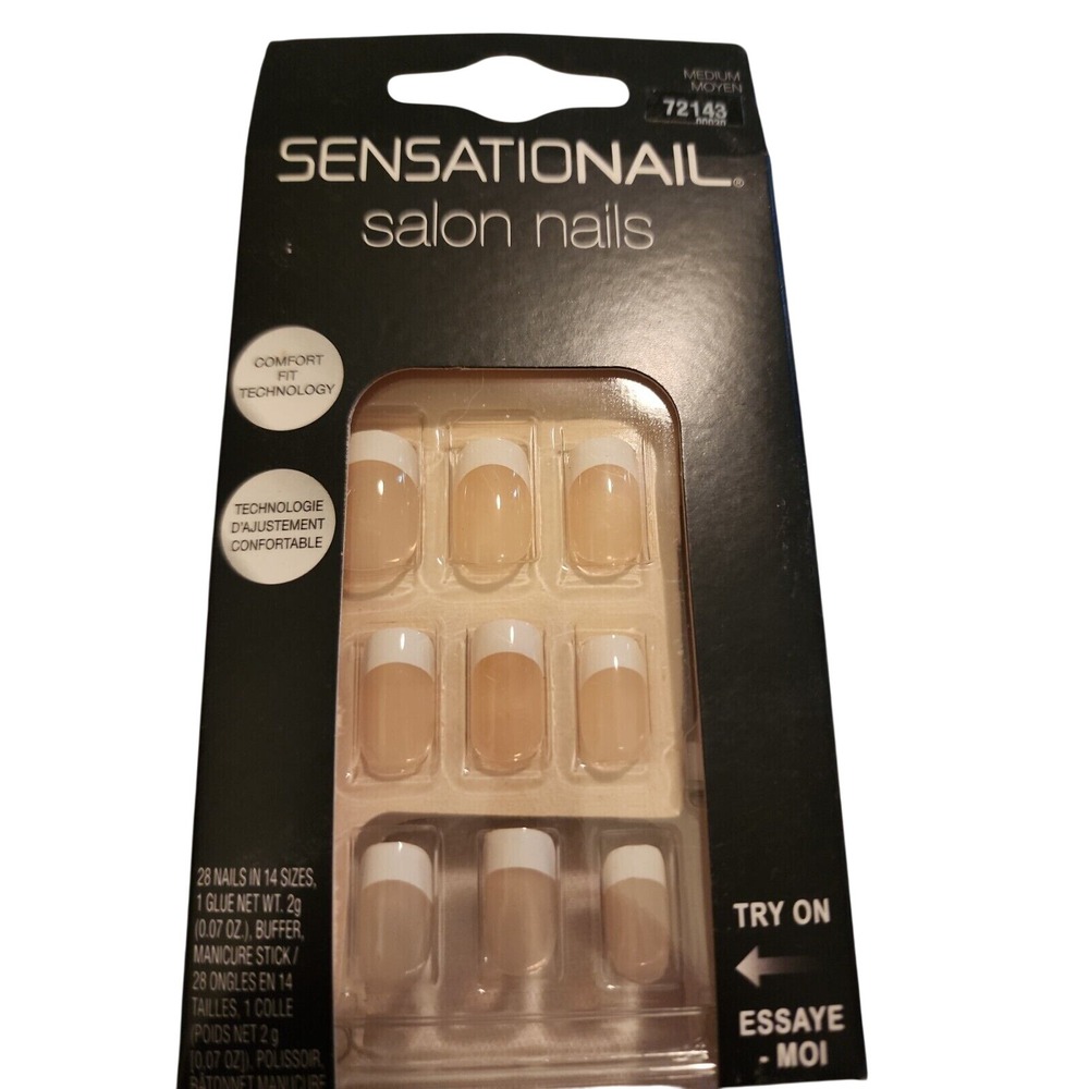 Sensationail‎ Salon Nails French Manicure Comfort Fit Technology Medium
